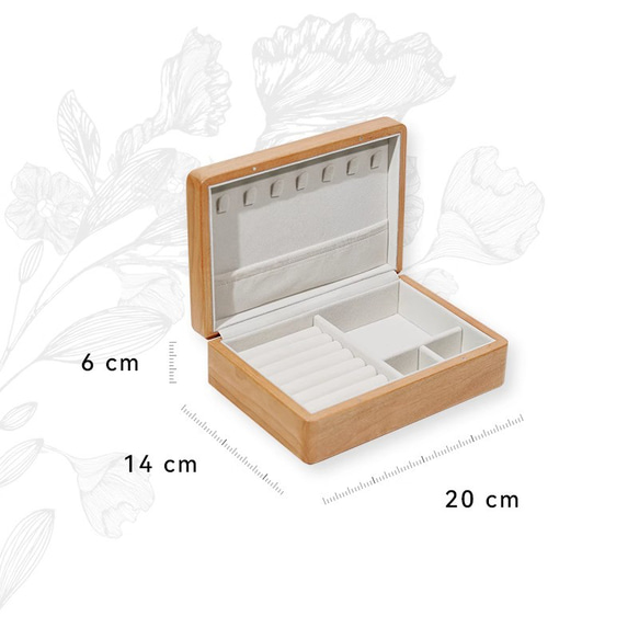 シンプルな指輪ケース 大容量収納 小物入れ 木製リングケース 腕時計置き 革 レザー 持ち運べる 10枚目の画像