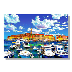 【アートポスター】クロアチア ロヴィニの港（作品No.537） 4枚目の画像