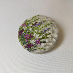 刺繍ブローチ　イングリッシュガーデン　横振りミシン 3枚目の画像