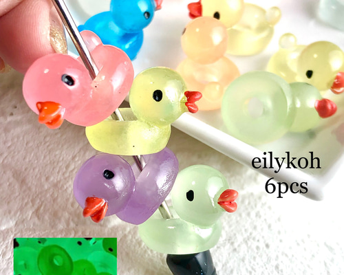 再販】カスタムボールペン 6個/ランダムカラー あひる 浮き輪