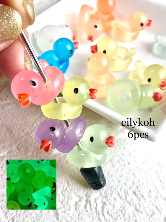 再販】カスタムボールペン 6個/ランダムカラー あひる 浮き輪