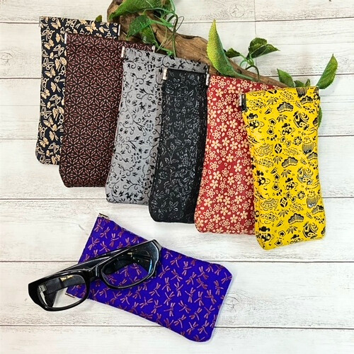 【印傳】ばね口金具の眼鏡ケース／ペンケース