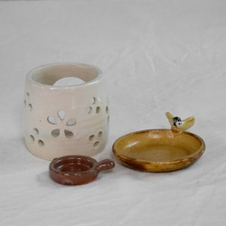 小鳥の茶香炉「スズメ」（アロマポット） 4枚目の画像