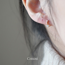 【関税込み】AREA ゴールド Small Crystal フープピアス ピンクゴールド]ミニドロップピアス – CENE