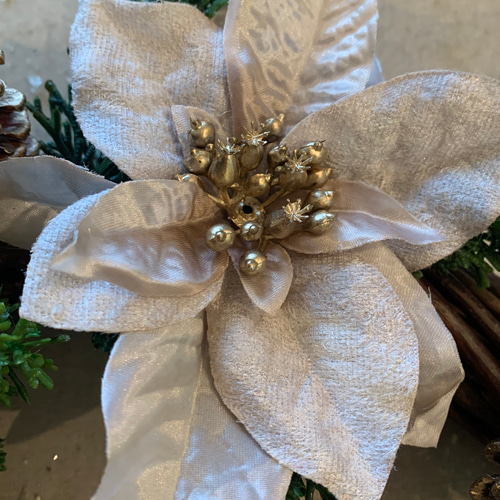 再販】クリスマスリース2023 シャンパンゴールド 大人っぽく上品な特大