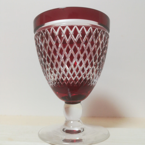 プチワイン】レッド ワイングラス(小) 約128mL ☆切子細工 切子雑貨 手 