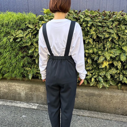 小柄さん向け　サスペンダー付きテーパードパンツ　navy（long丈）受注受付中です☺︎ 8枚目の画像