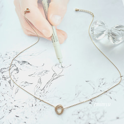 Round Zirconia Elegant Necklace 1枚目の画像