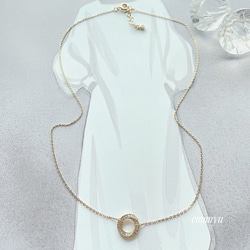 Round Zirconia Elegant Necklace 3枚目の画像