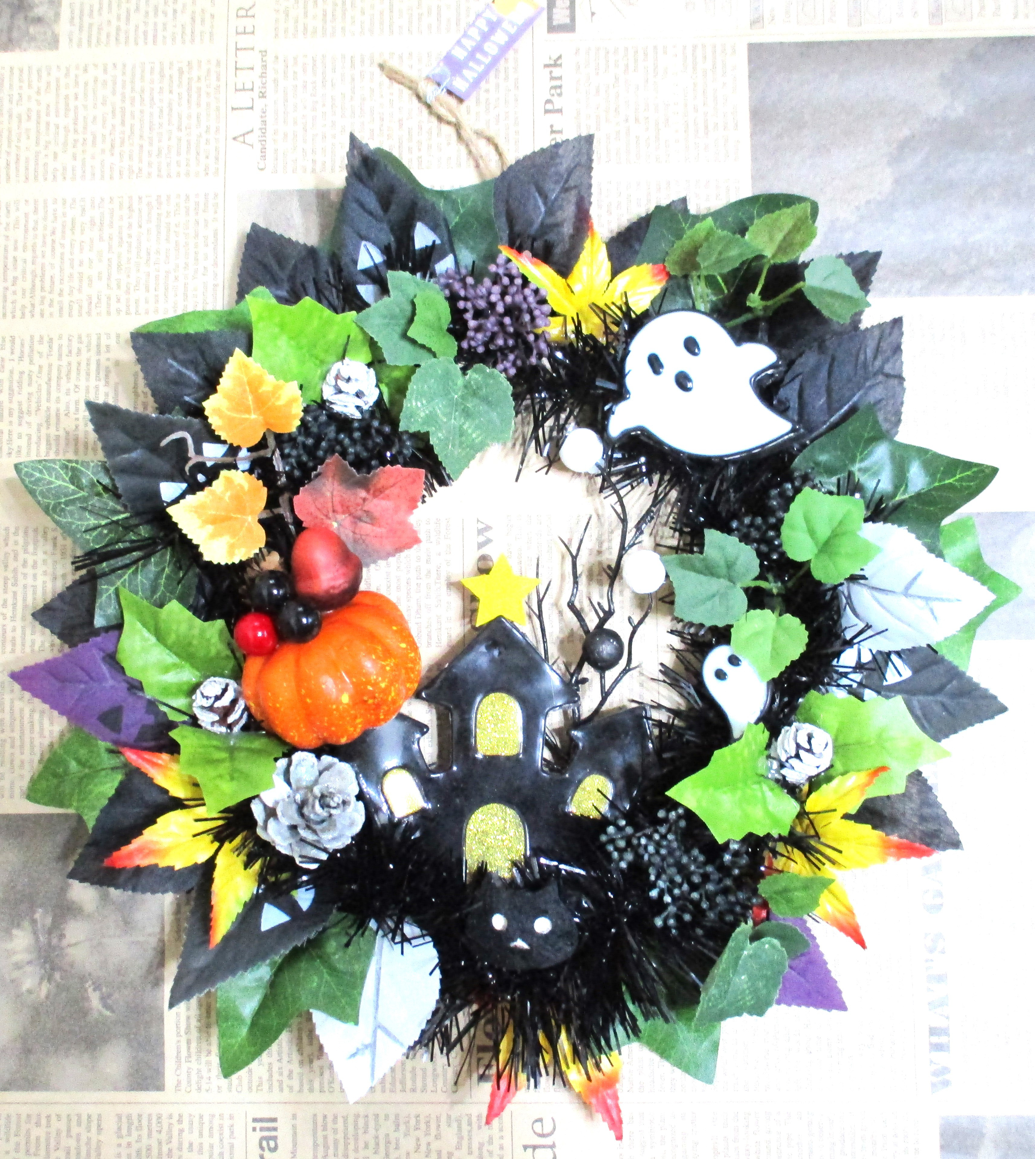 188 可愛いハロウィンリース リース ikuko 通販｜Creema(クリーマ  