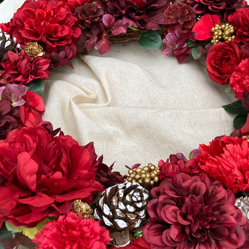 早割クリスマス2023・一点物【大人のクリスマス】ボルドーとゴールドの