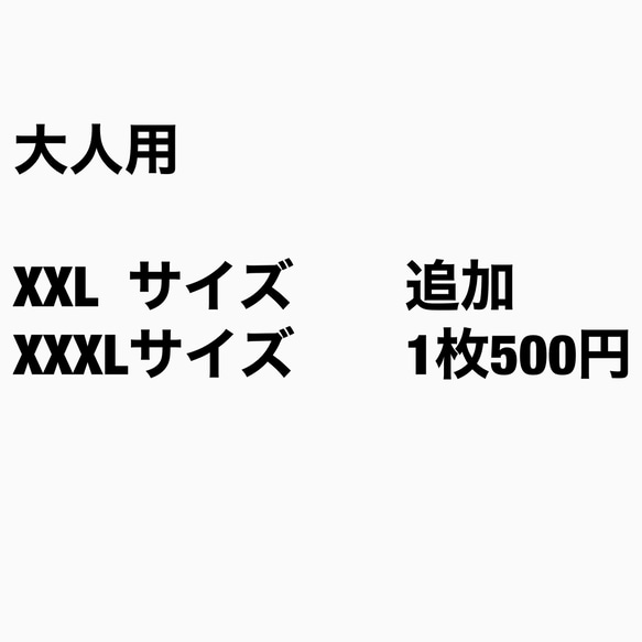 大人用　XXL XXXLサイズ　追加 1枚目の画像