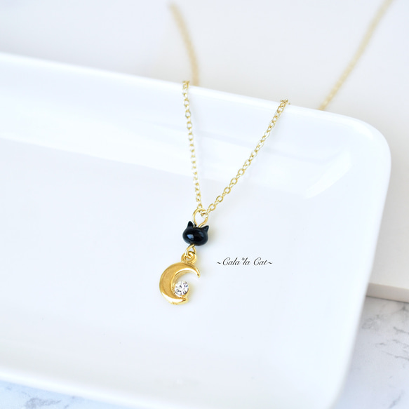 黒猫デザイン ネックレス 送料無料】ダイヤモンド ネックレス 猫 黒猫 白猫 Mirai Tenshi 未来