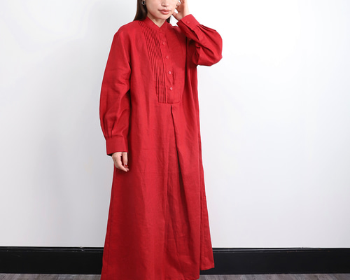SALE【AMI】長袖シャツワンピース セール】ロングシャツワンピース（ワンピース）｜MIDIUMISOLID