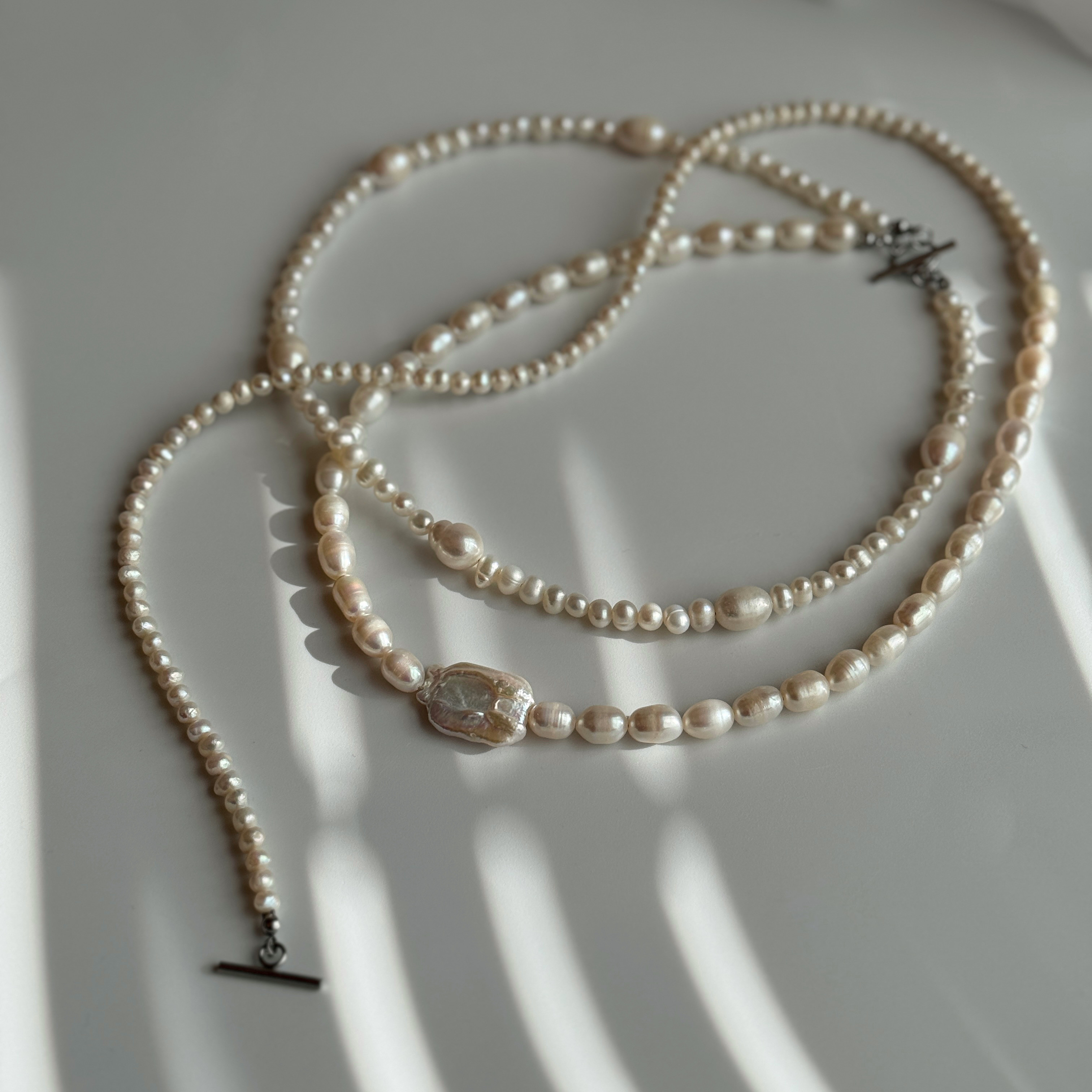 Timeless Pearly】バロックパール×1粒パールネックレス | Les