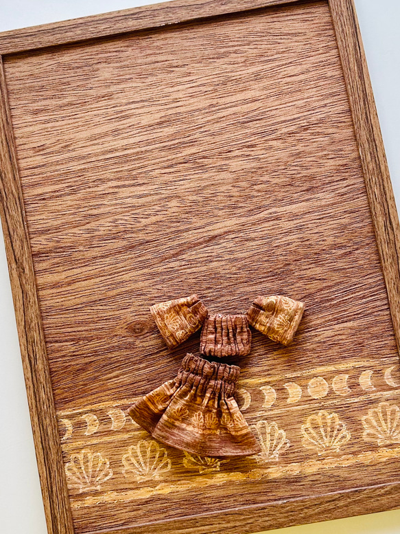 【Etta】アロハボヘミアンなドールのお洋服：シェルブラウン 3枚目の画像