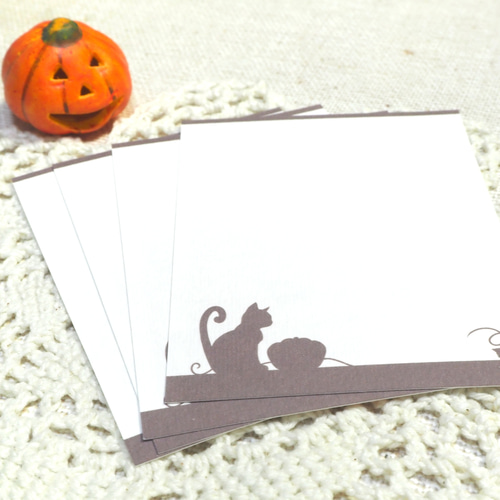 ミニメッセージカード ハロウィン うさぎ 黒猫 メッセージカード