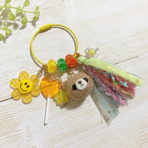 ♡色を楽しむ♡ビタミンカラーのじゃらじゃらキーホルダー カラフル  
