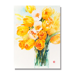 「花と楽しむ日々-1.2」透明水彩原画(ペア)オーダー制作_roseplum様　専用ページ 3枚目の画像