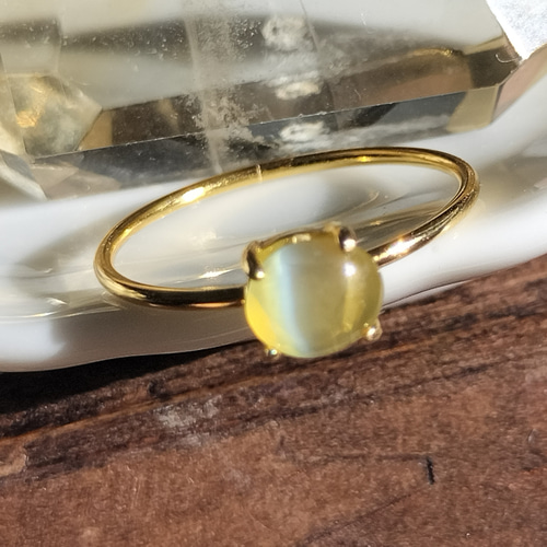 蜜色クリソベリルキャッツアイのシルバー11号リング silver925 蜜色クリソベリルキャッツアイのシルバー11号リング silver925