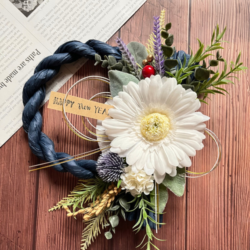 しめ縄お正月飾りしめ縄リース新年No.4
