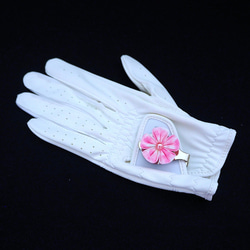 ゴルフマーカー　クリップタイプ　（ピンク 五弁花）　●　クロースフラワーアクセサリー 6枚目の画像