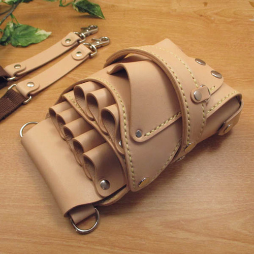 ハンドメイド　ヌメ革ナチュラル　８丁差し　シザーケース　SCA-43/NA ハンドメイド ヌメ革ナチュラル 8丁差し シザーケース SCA-43/NA