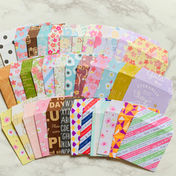 平袋封筒7点セット ましかく封筒 正方形 ポチ袋 全部違う♪ 20枚セット ラッピング袋 封筒