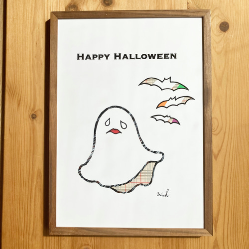ハロウィン】お洒落なおばけのハロウィンポスター＊インテリア