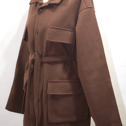 Wool Touch Oversized BDU Jacket (brown) コート ブラウン 茶色 きれいめ 5枚目の画像