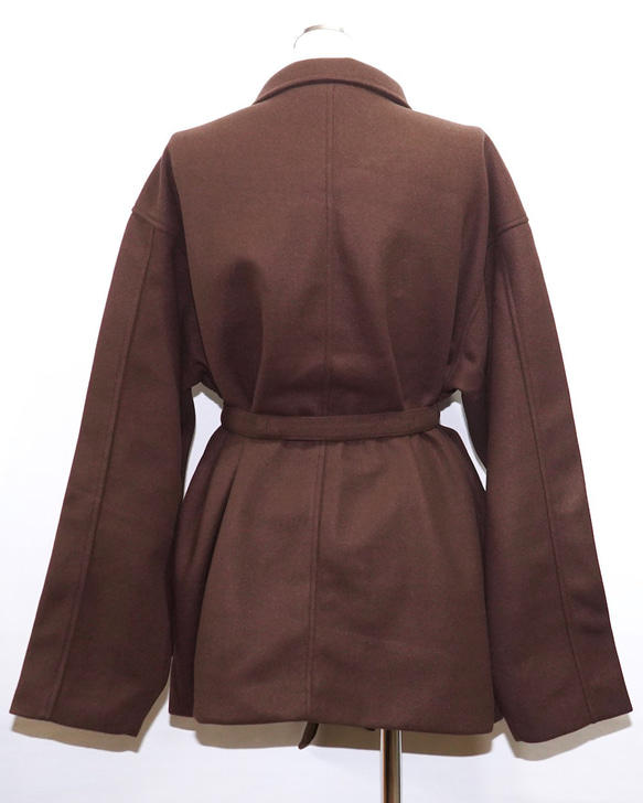 Wool Touch Oversized BDU Jacket (brown) コート ブラウン 茶色 きれいめ 6枚目の画像