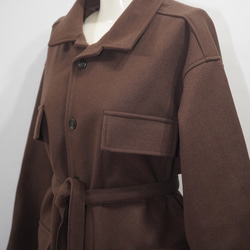 Wool Touch Oversized BDU Jacket (brown) コート ブラウン 茶色 きれいめ 7枚目の画像