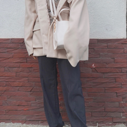 Wool Touch Oversized BDU Jacket (ivory) コート ホワイト 白 カジュアル 1枚目の画像