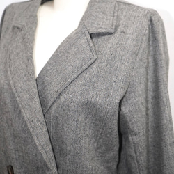 Herringbone Tweed Jacket＋Pants 2P SET UP grey セットアップ グレー 綺麗め 9枚目の画像