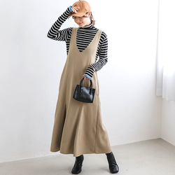 全3色】とろみ Vネック マーメイドジャンパースカート 23697