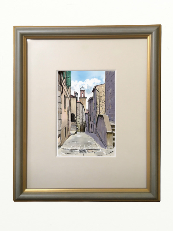 ポストカード ヨーロッパ風景画（組み合わせ自由4枚セット1.000円）No.250  イタリア　トスカーナの村 4枚目の画像
