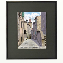 ポストカード ヨーロッパ風景画（組み合わせ自由4枚セット1.000円）No.250  イタリア　トスカーナの村 2枚目の画像
