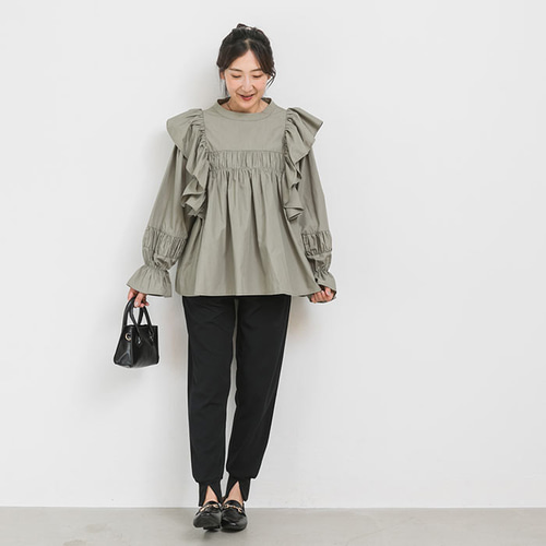 全3色】バッグリボン ボリューム袖 フリルブラウス 23658 ブラウス