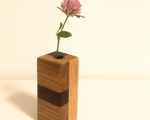廃材・端材で作った寄木の一輪挿し 一輪挿し・花瓶・花器 クラフト工房