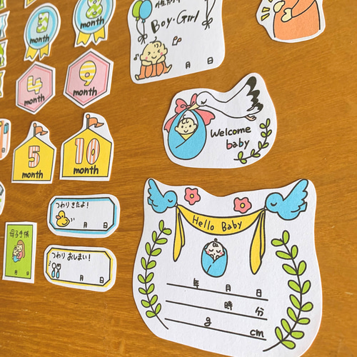 ♡×200】【カット済み】フレークシール-マタニティーアルバムに- 雑貨