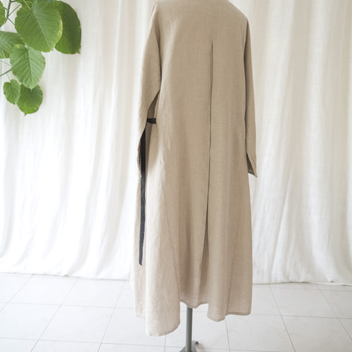 Y9094*UNTITLED☆バイカラー☆切り替え☆リネン☆ワンピース☆ベージュ Y9094*UNTITLED☆バイカラー☆切り替え☆リネン☆ワンピース