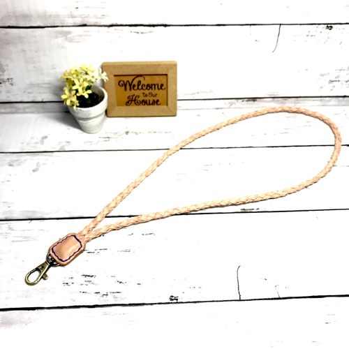 ネックストラップ 本革 四つ編みロープ 編み込みストラップ 栃木レザー  