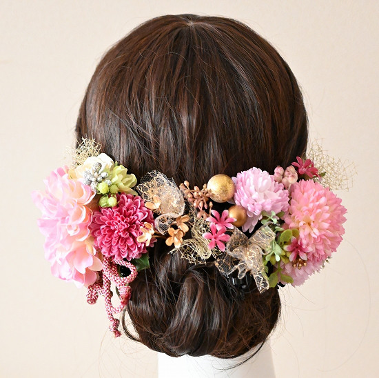 和装髪飾り　成人式髪飾り　パーツセット(金箔シートつき)