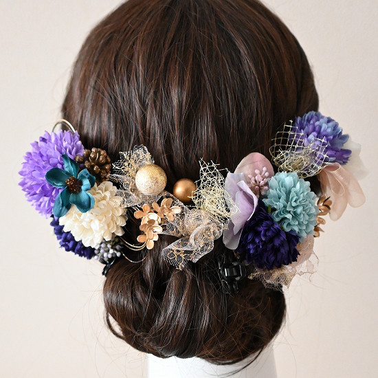 和装髪飾り　成人式髪飾り　パーツセット(金箔シートつき)