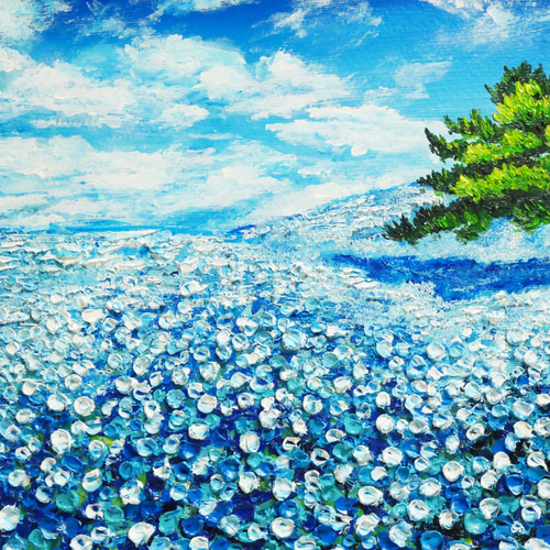 油絵 絵画 ネモフィラの丘【A2 】 絵画 HR 通販 16580340 油絵 絵画 ネモフィラの丘【A2 】 絵画 HR 通販 16580340