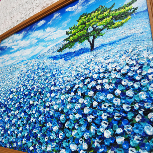 油絵 絵画 アートパネル【ネモフィラの丘】 油絵 絵画 アートパネル【ネモフィラの丘】 | HIROSHI1990