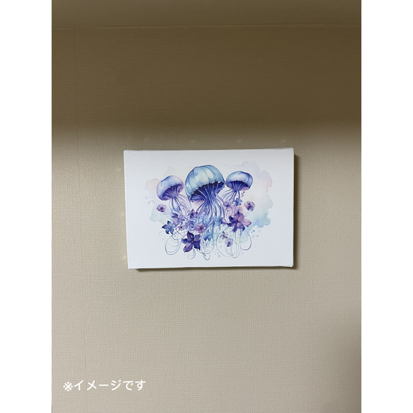 落ち葉に踊る猫　キャンバス｜水彩画・おしゃれ・シンプル・アート・メルヘン・インテリア・A4・正方形・長方形・ねこ・紅葉 6枚目の画像