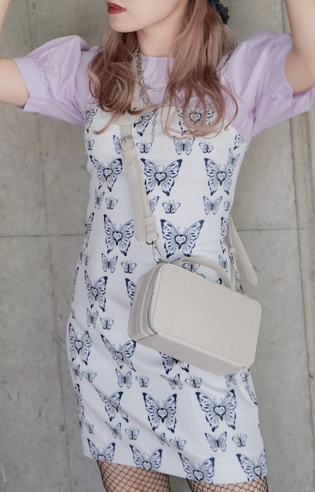 【OUTLET】Butterfly Hearts Cami-Onepiece white ミニ丈ワンピース ホワイト