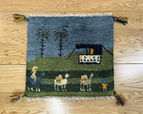 ミニギャベ●37×45㎝●手織●本物●新品未使用 遊牧民が紡ぐギャッベ istanbulbazaar