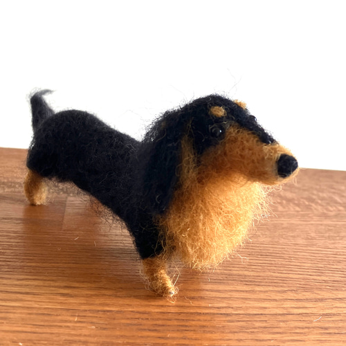 羊毛フェルト　ミニチュアダックス　ハンドメイド 羊毛フェルト ハンドメイド ミニチュアダックス ブラックタン 犬